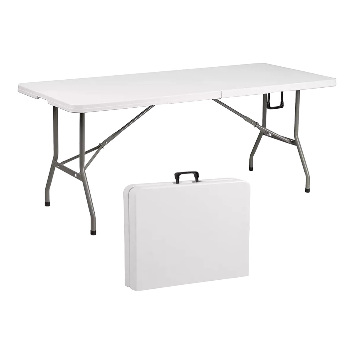 MESA PLEGABLE CAMPING 180 X 75 CMS PORTÁTIL BLANCO - 1