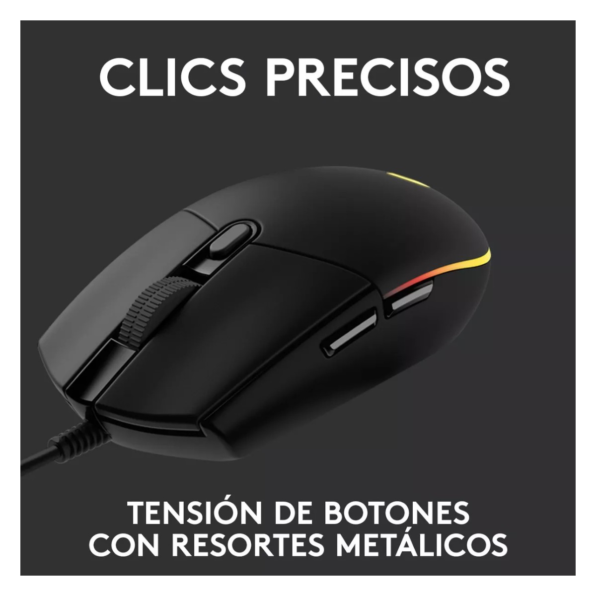 MOUSE LOGITECH GAMER NEW G203 LIGHTSYNC RGB COLOR NEGRO - 4