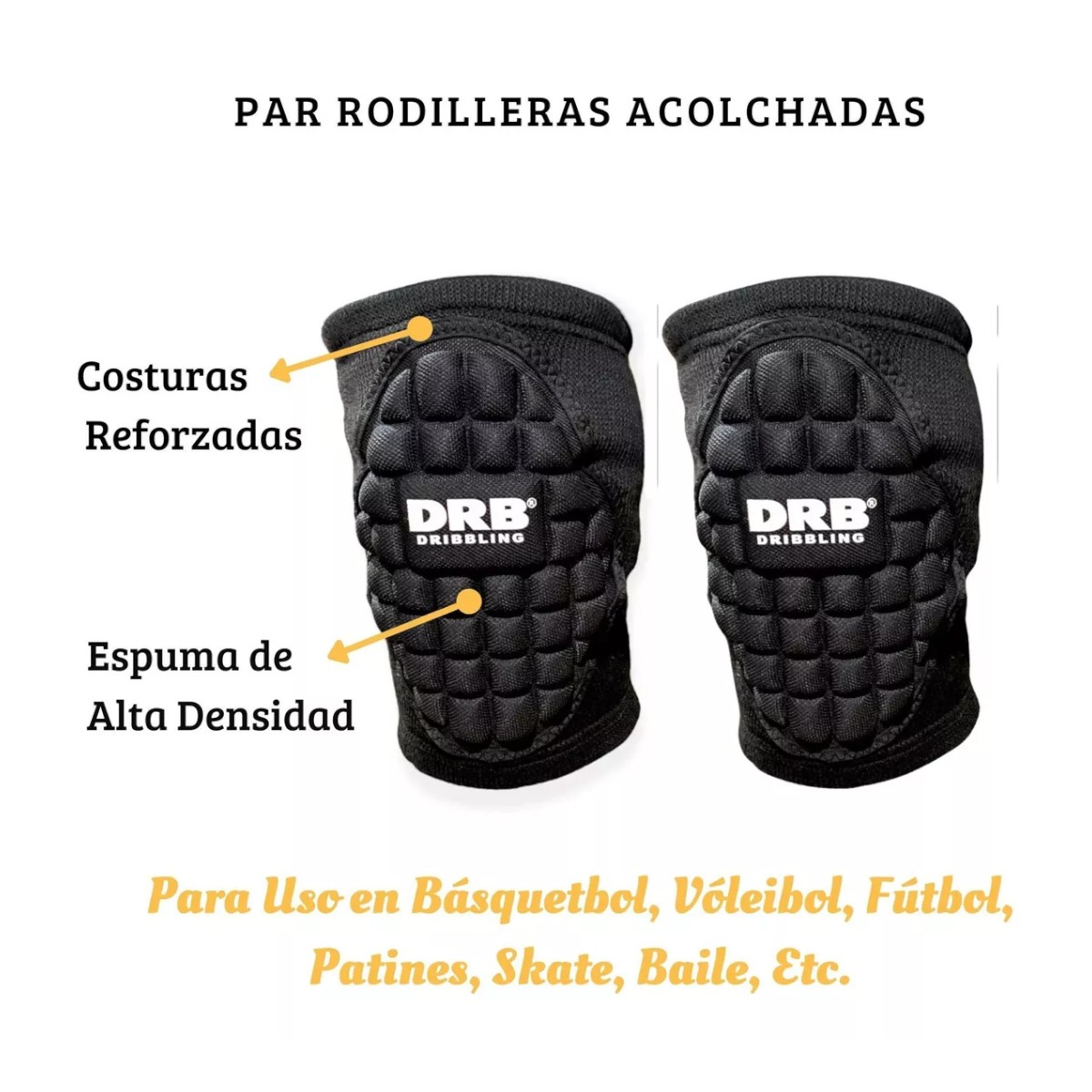 RODILLERAS DRB DEPORTIVAS PROTECTORAS VOLLEYBALL ACOLCHADAS - 4