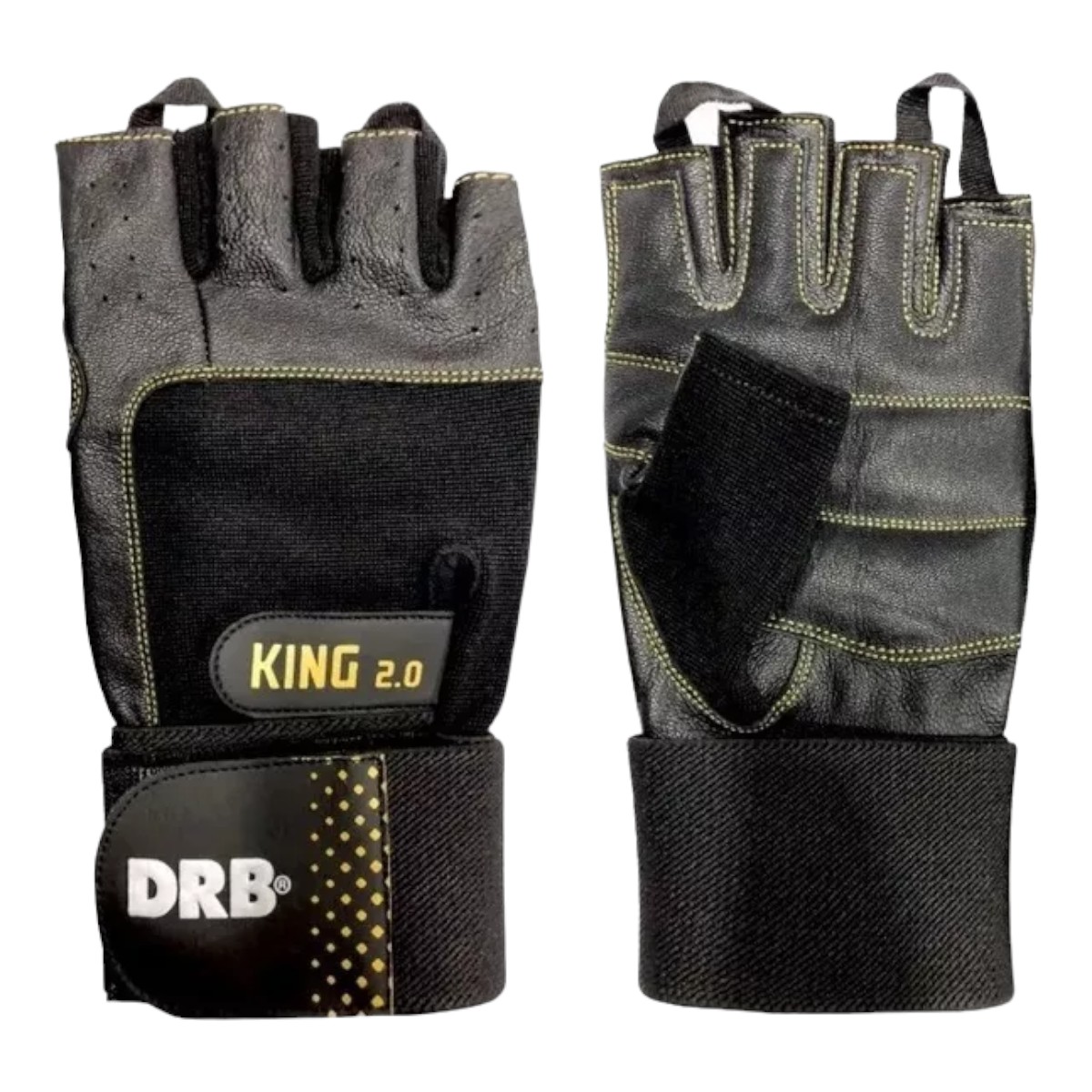 GUANTES GYM DRB CUERO ENTRENAMIENTO PESAS FITNESS KING - 1