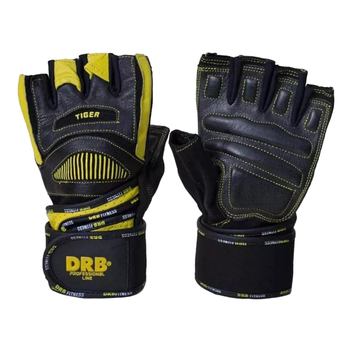 GUANTES PESAS DRB GYM ENTRENAMIENTO GIMNASIO TIGER PRO CUERO - 1