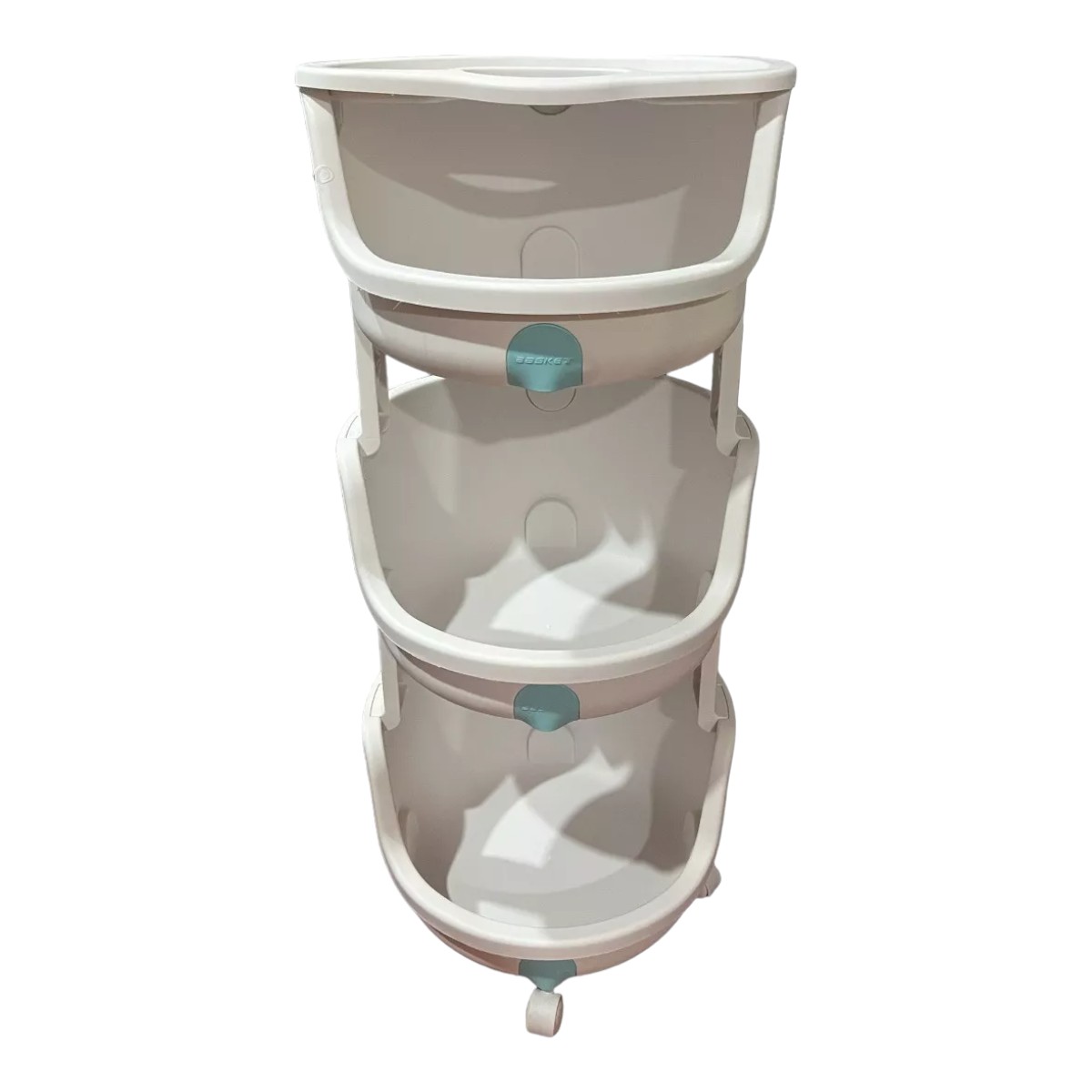 MUEBLE ORGANIZADOR 3 NIVELES CON RUEDAS ESTILO REDONDO - 2