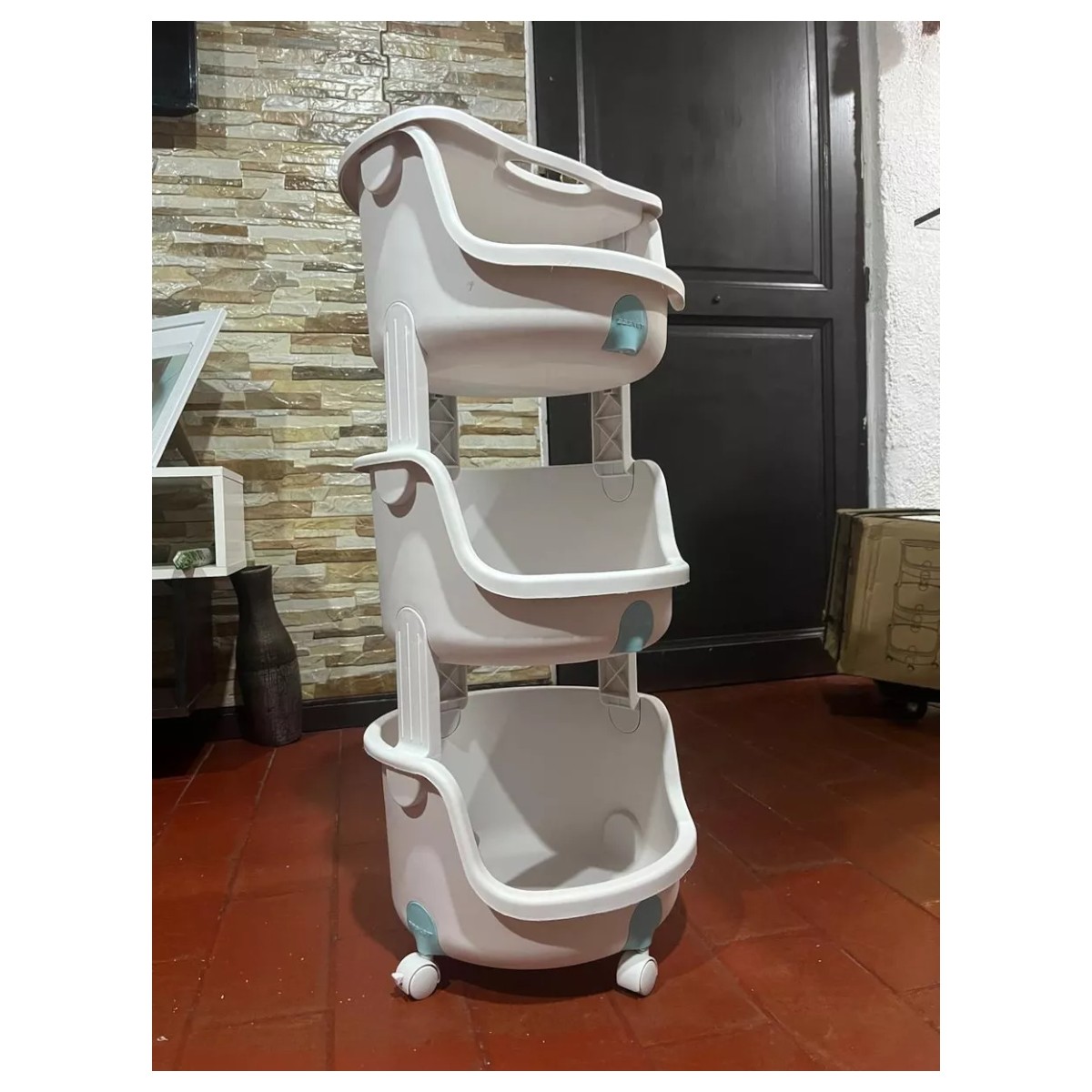 MUEBLE ORGANIZADOR 3 NIVELES CON RUEDAS ESTILO REDONDO - 3