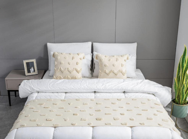 PIECERA HOMESTORE CAMA BOHO V3 210 X 60 CM CRUDO + 2 FUNDAS 45 X 45 CM - 2