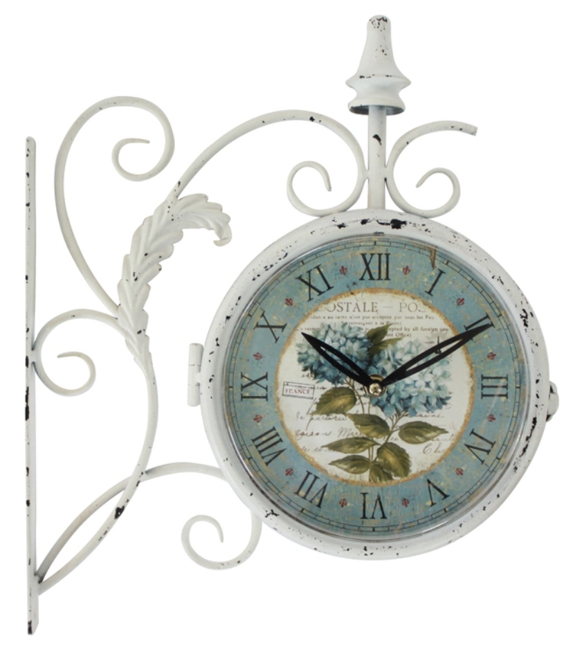 RELOJ DECORATIVO DOBLE FAZ VINTAGE METALICO POSTALE - 1
