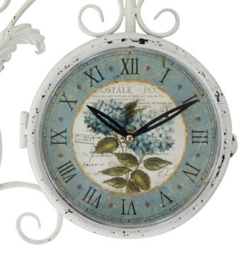 RELOJ DECORATIVO DOBLE FAZ VINTAGE METALICO POSTALE - 2