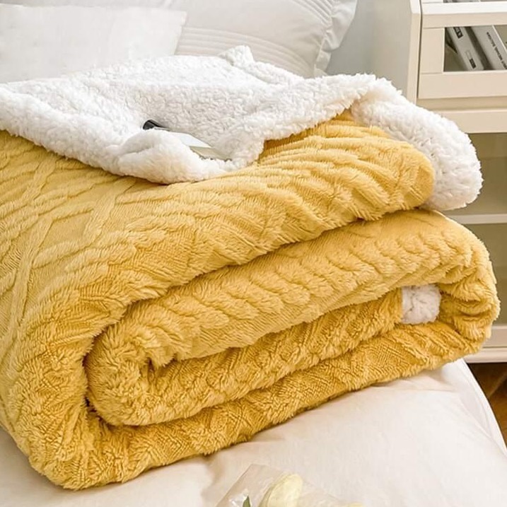 FRAZADA HOMESTORE CHIPORRO 230 X 200 CM AMARILLO - 3