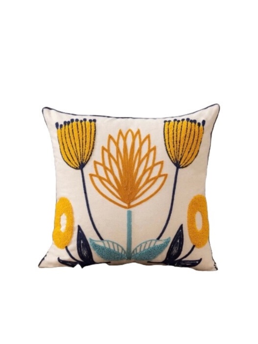 COJÍN HOMESTORE BORDADO LIRIOS 45 X 45 CM MULTICOLOR - 1