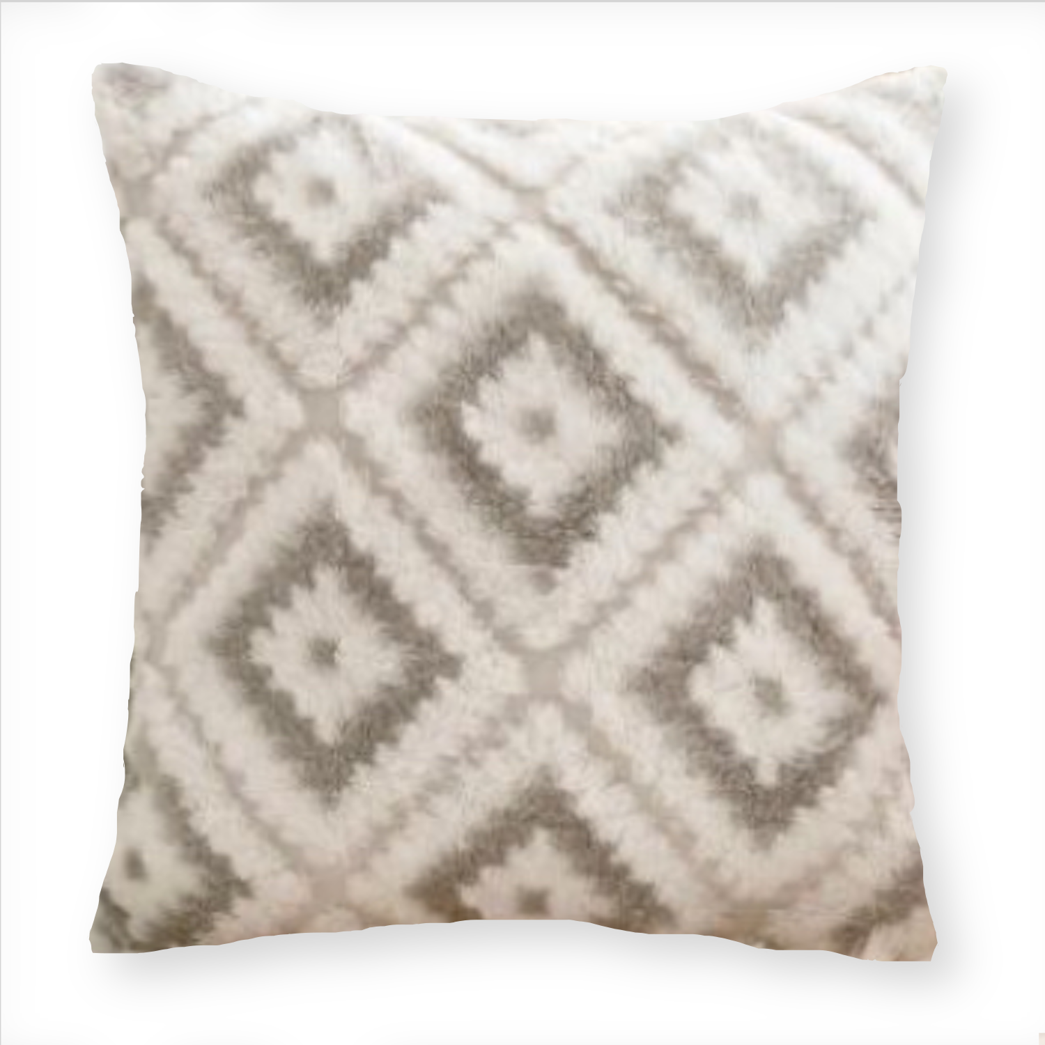 COJÍN HOMESTORE PELUDO ROMBO 45 X 45 CM GRIS - 1
