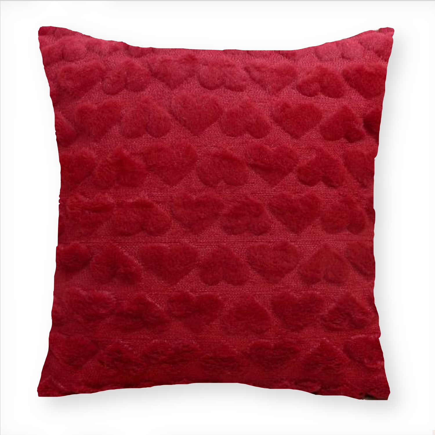 FUNDA COJÍN HOMESTORE PELUDO CORAZONES 45 X 45 CM MULTICOLOR - 1