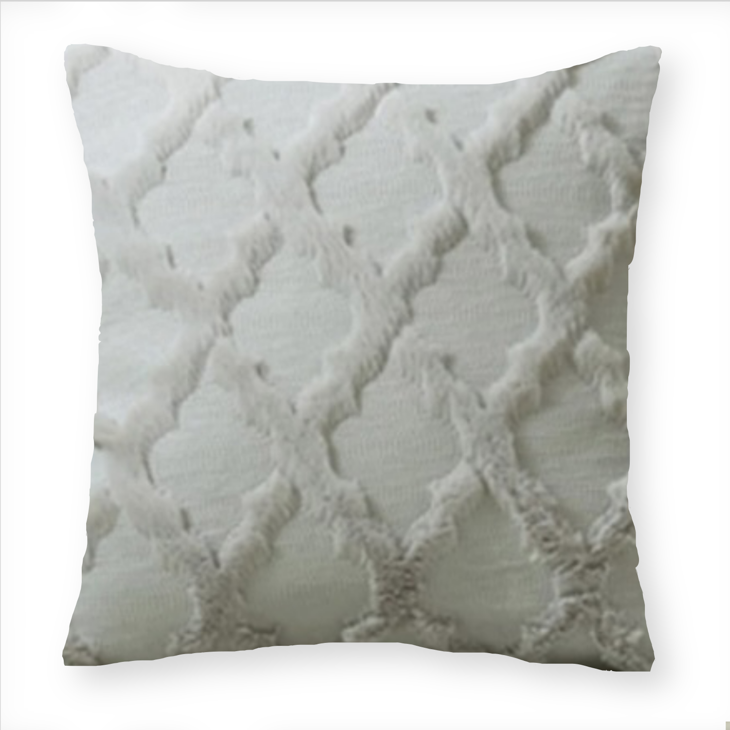 FUNDA COJÍN HOMESTORE PELUDO ROMBOS 45 X 45 CM GRIS - 1