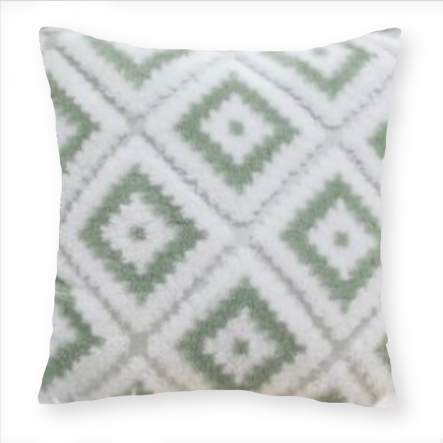 FUNDA COJÍN HOMESTORE PELUDO ROMBO 45 X 45 CM VERDE - 1