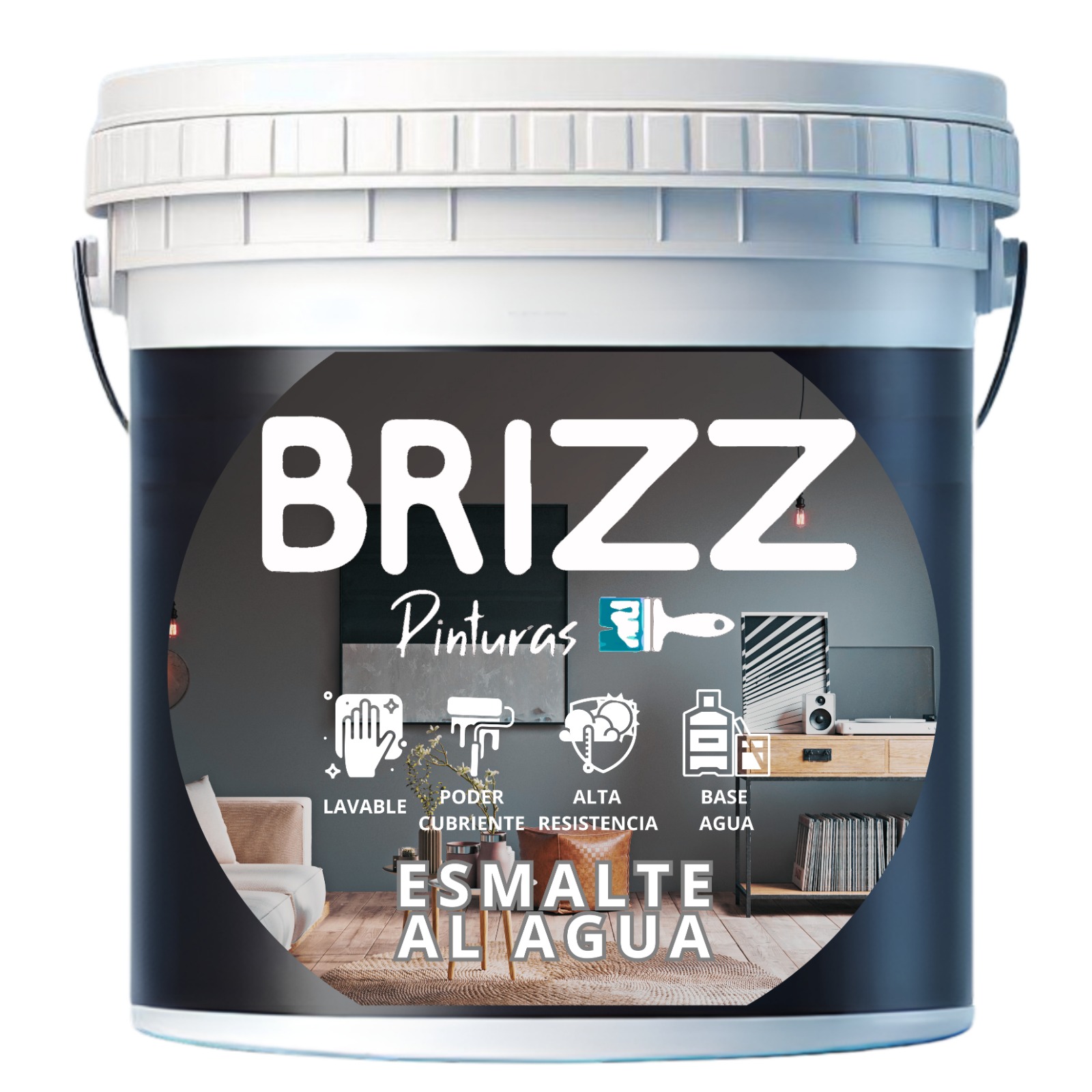 PINTURA BAUM/BRIZZ GRIS EMALTE AL AGUA TINETA 16 L - 1