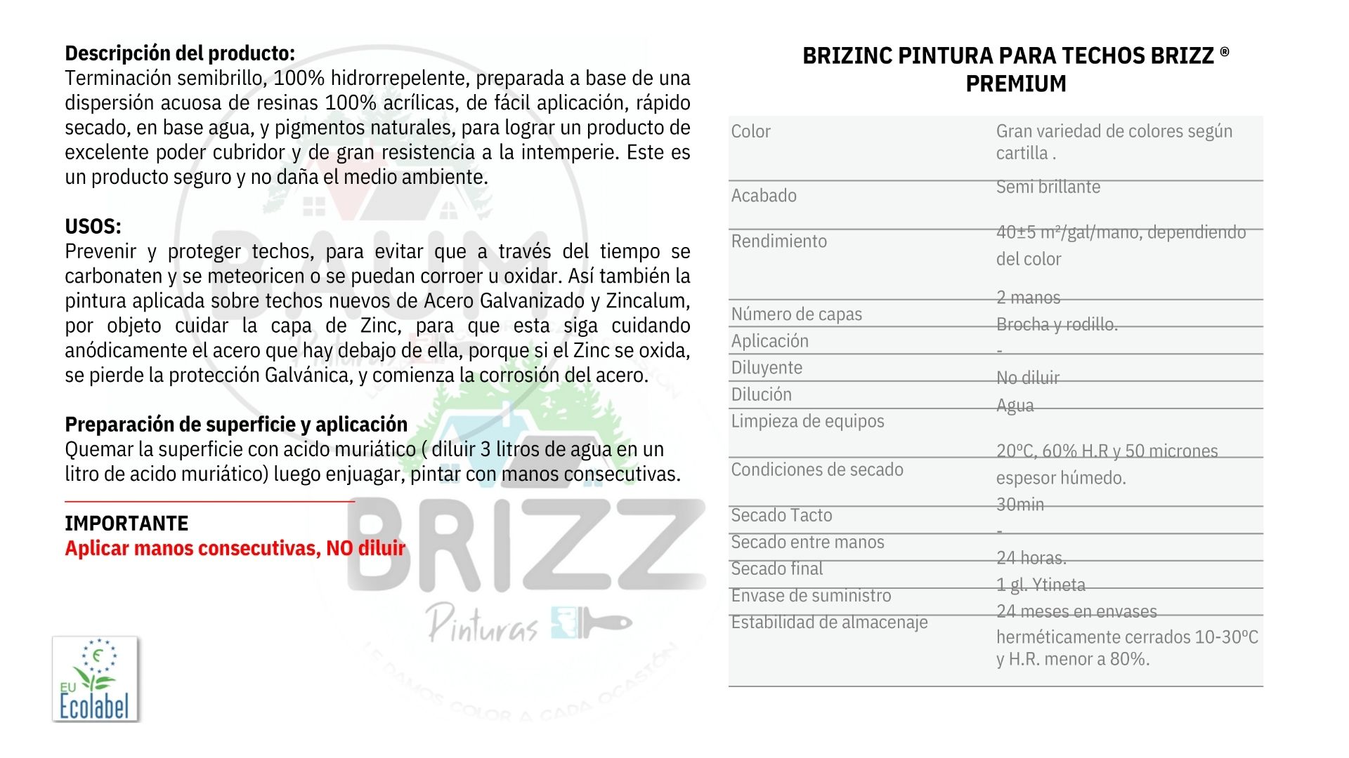 PINTURA BAUM/BRIZZ NEGRO PARA TECHO BRIZZINC TINETA 16 L - 4
