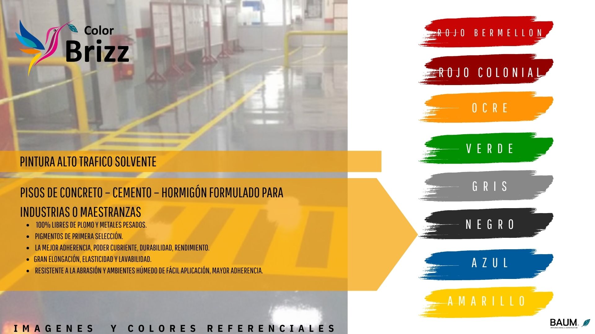 PINTURA BAUM/BRIZZ GRIS ALTO TRAFICO SOLVENTE GALÓN 4 L - 2