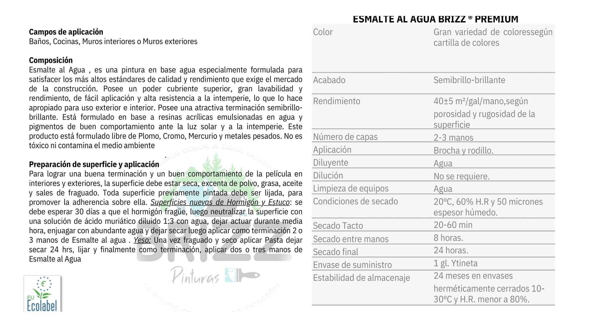 PINTURA BAUM/BRIZZ BLANCO ESMALTE AL AGUA HIDROREPELENTE TINETA 16 L - 4