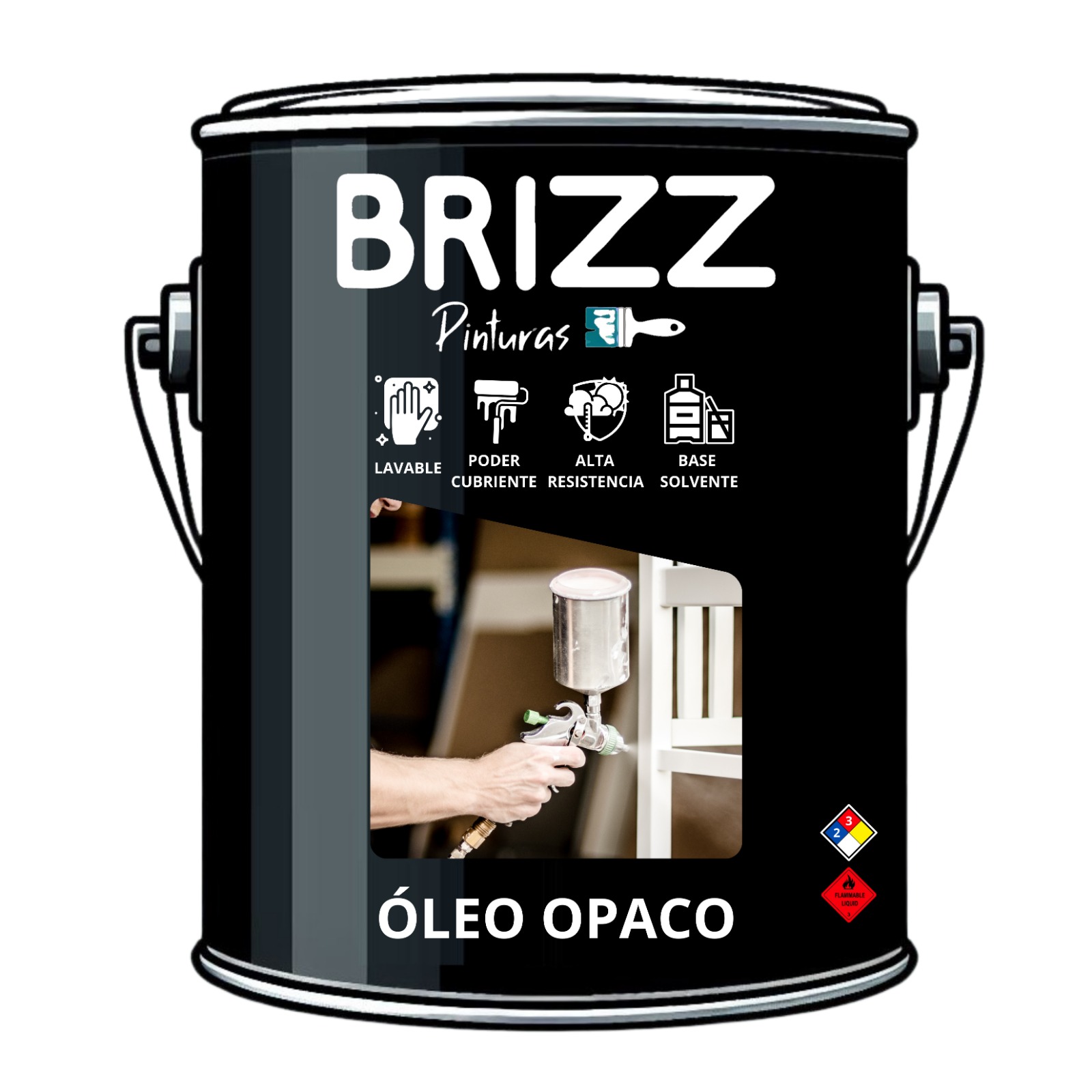 PINTURA BAUM/BRIZZ NEGRO OLEO OPACO TINETA 16 L - 1