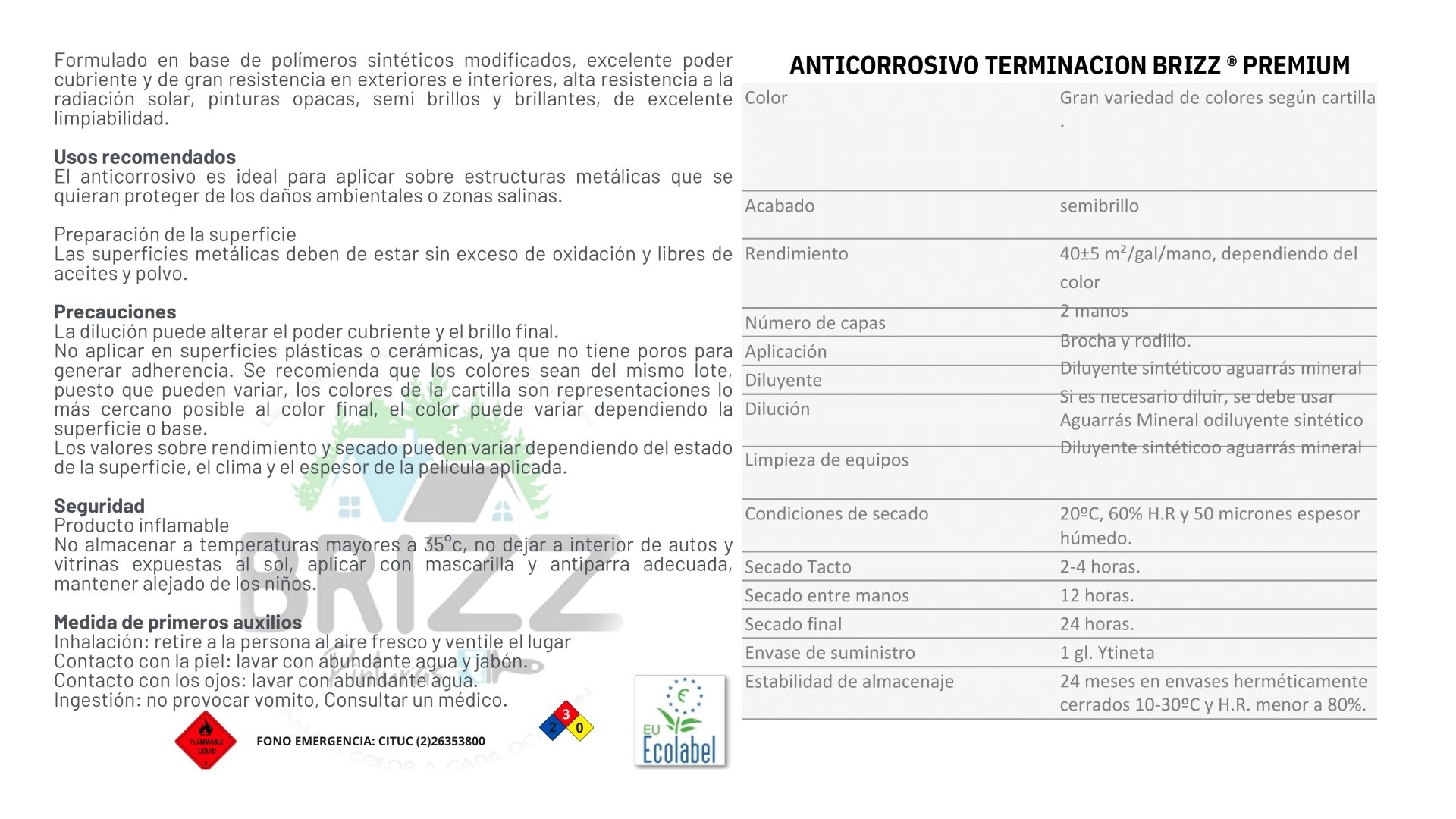 ANTICORROSIVO BAUM TERMINACIÓN “VERDE” TINETA 16L BRIZZ - 4