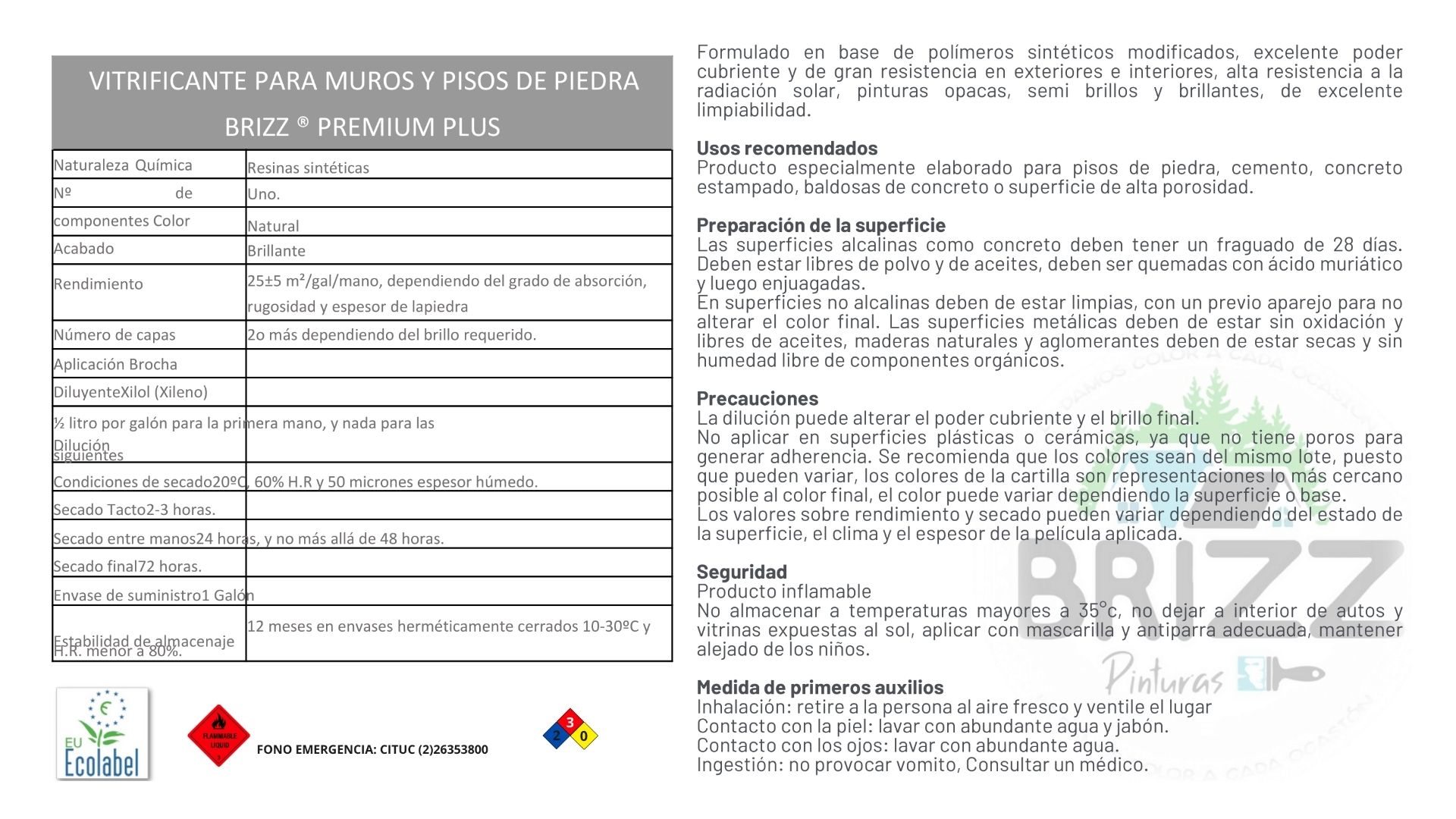 VITRIFICANTE BAUM PIEDRA GALÓN 4L BRIZZ - 4
