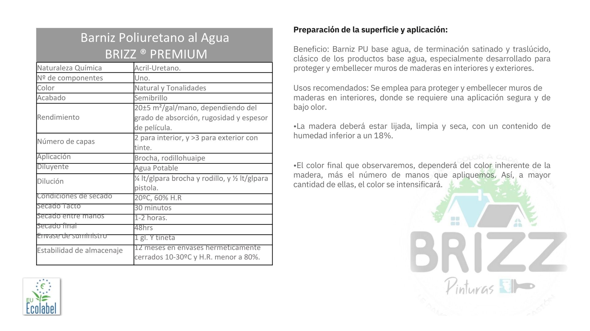 BARNIZ BAUM BRIZZ POLIURETANO “ALERCE” GALÓN 4 L - 4