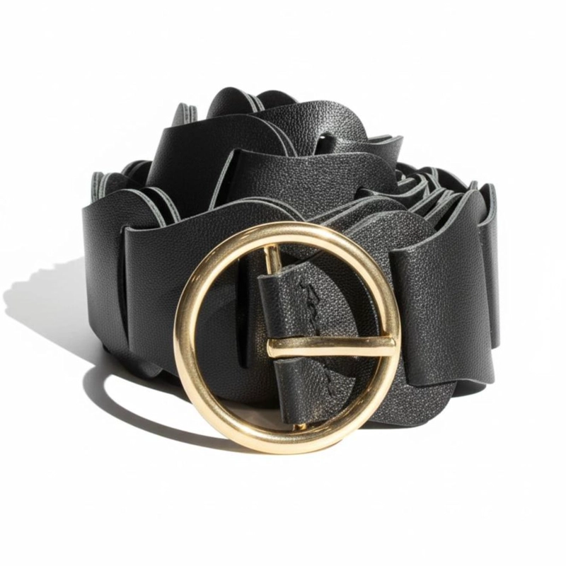 8 OTHER REASONS CINTURON PLISADO - NEGRO - TALLA UNICA - 1