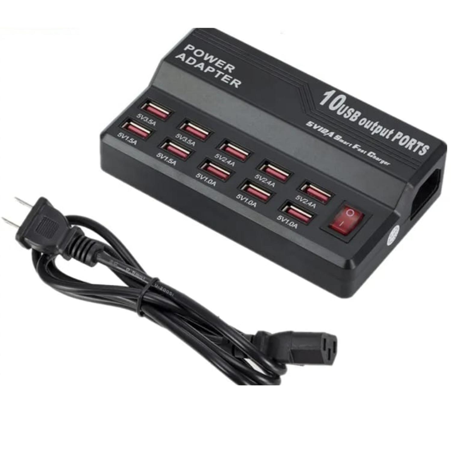 CARGADOR MULTIPUERTOS USB 10 ENTRADAS 3.5 A - 3