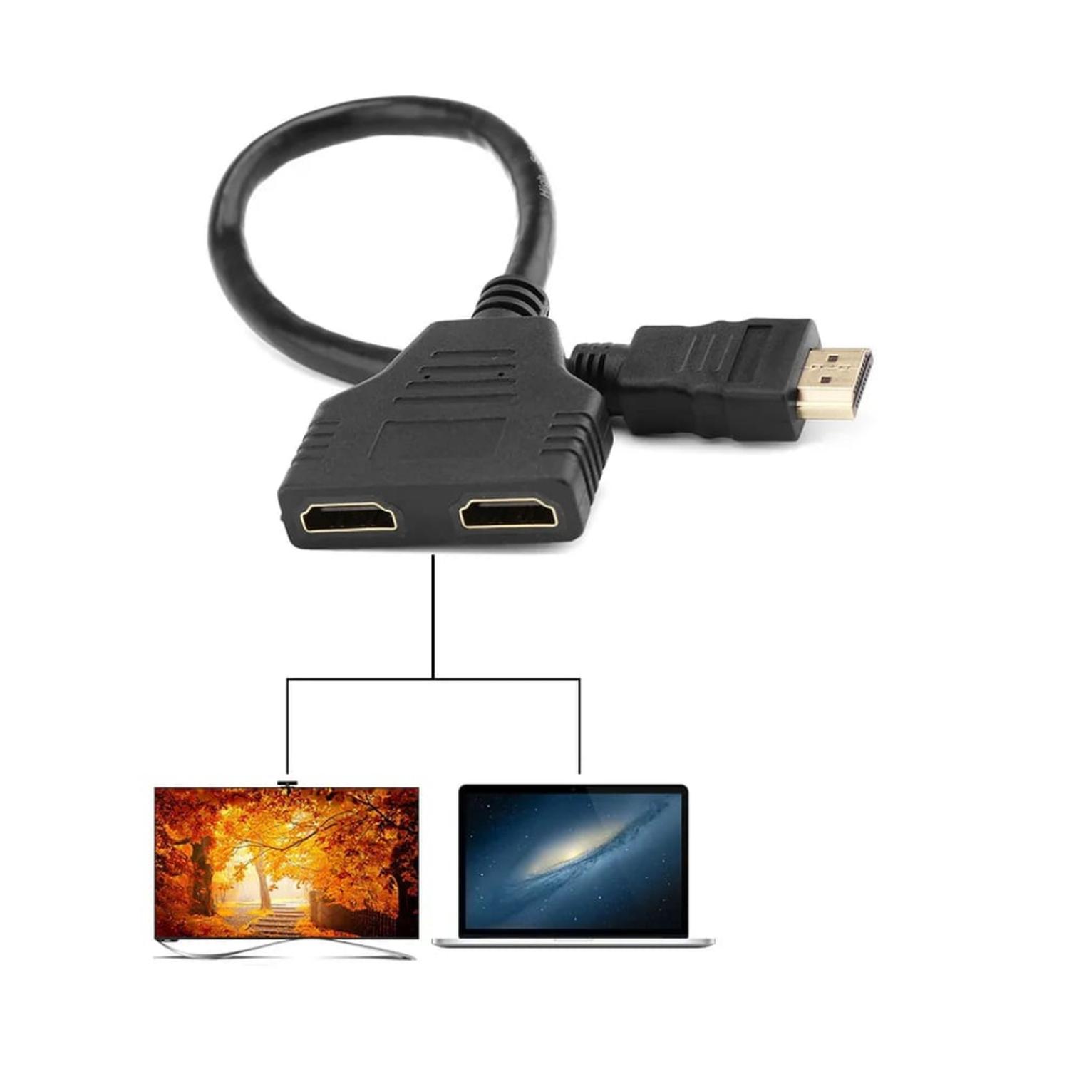 CABLE ADAPTADOR HDMI 1 MACHO 2 HEMBRAS - 2