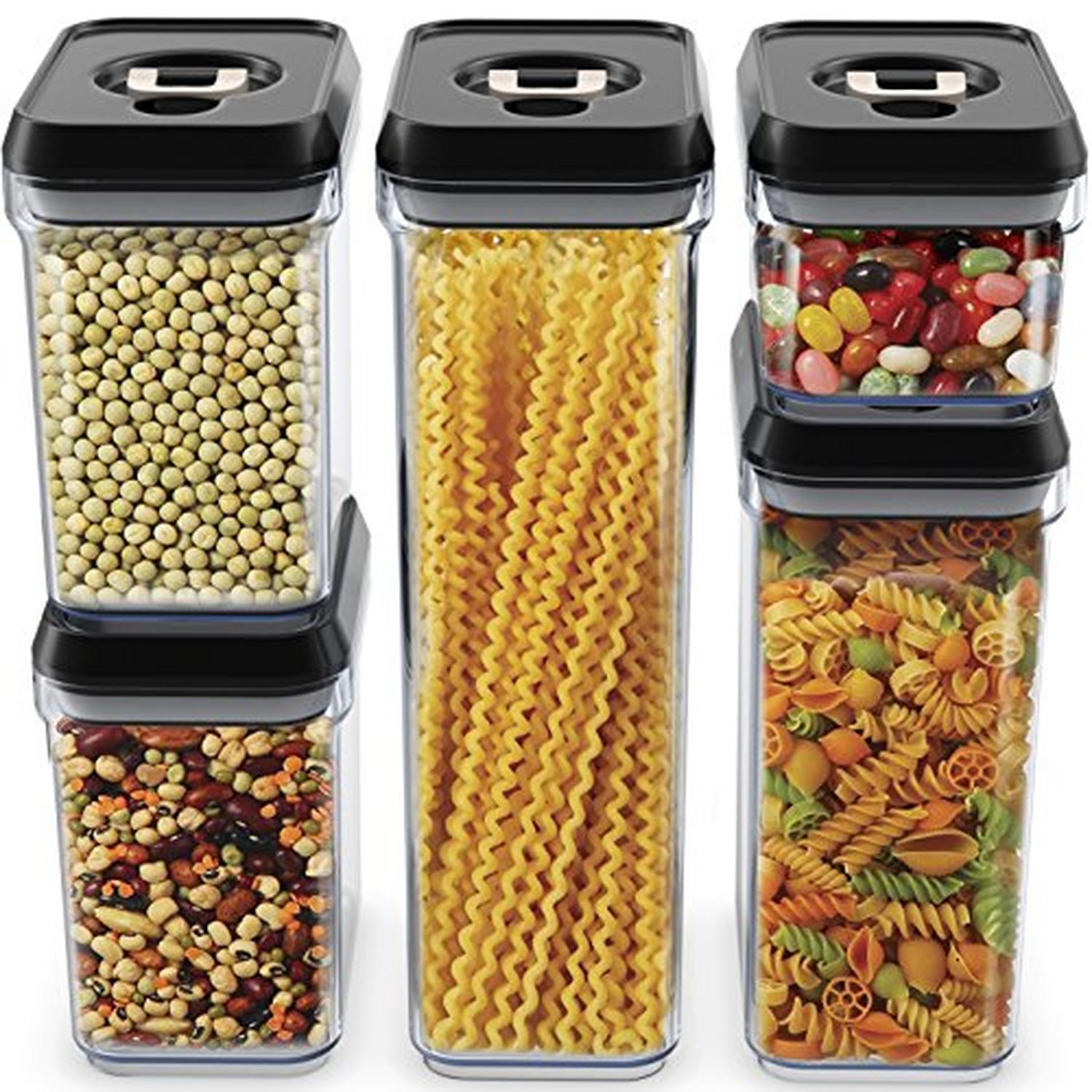SET 5 CONTENEDORES DE ALIMENTOS HERMETICOS COCINA - 2
