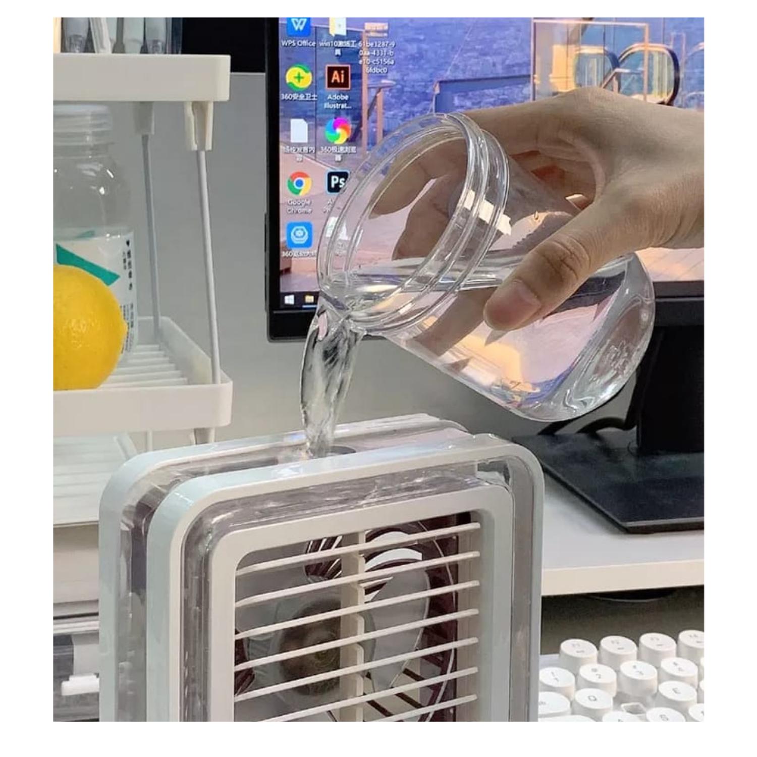VENTILADOR DE ESCRITORIO CON PULVERIZADOR Y LUZ LED - 4