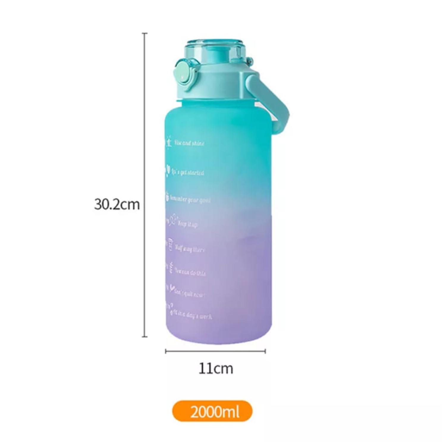 BOTELLA DE AGUA 1 CM DEPORTIVA MOTIVACIONAL 2 L/900 ML PACK 2 - 1