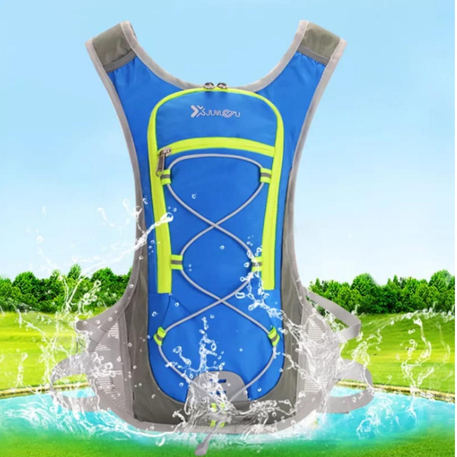 MOCHILA OUTDOOR AZUL CAMPING CAMELBACK CON BOLSA DE AGUA 2 LITROS - 2