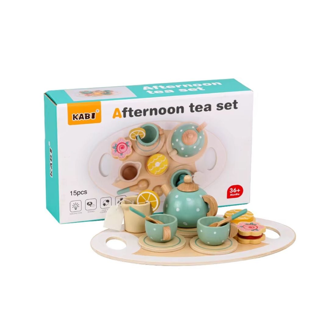 JUEGO DE TE Y POSTRE TURQUESA MONTESSORI - 1