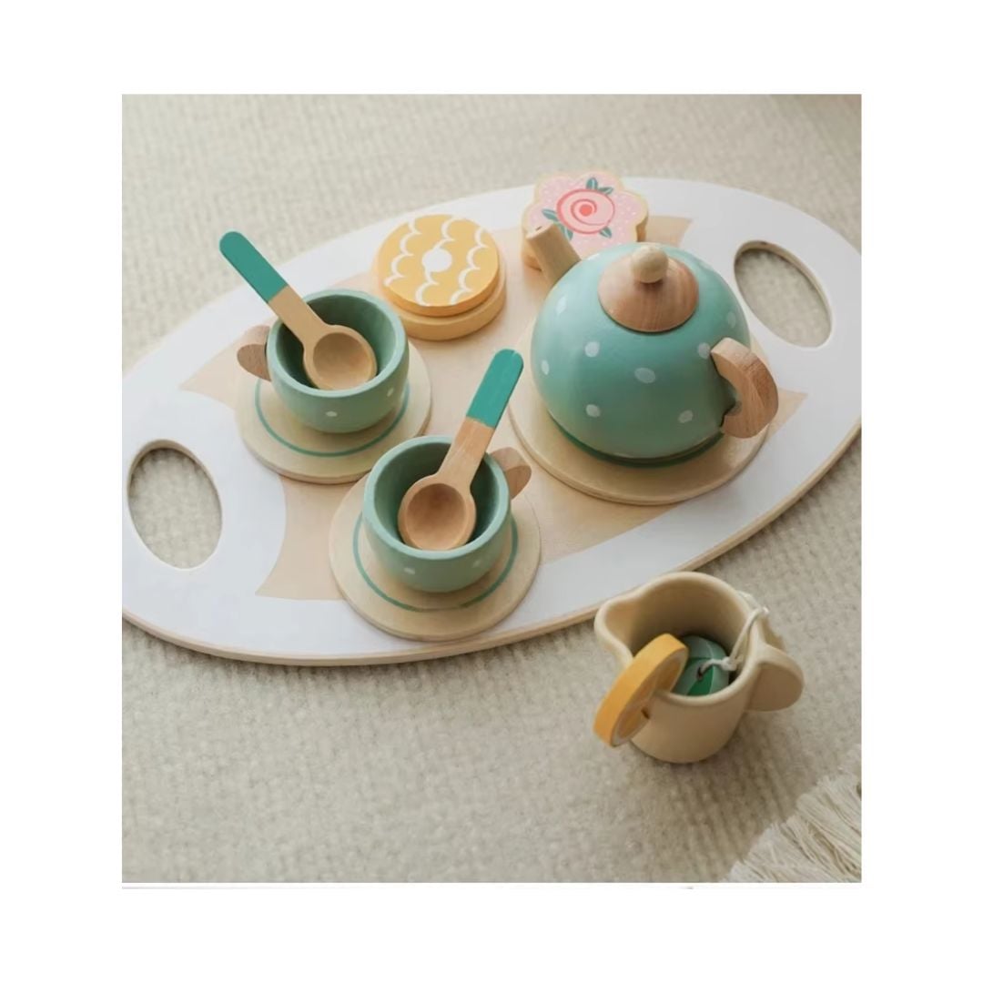 JUEGO DE TE Y POSTRE TURQUESA MONTESSORI - 2