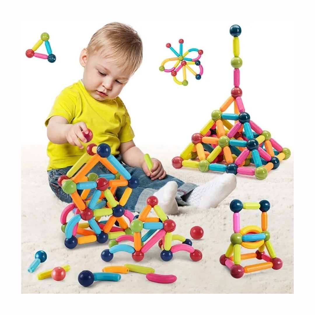 PUZZLE MULTICOLOR BLOQUES MAGNETICOS MONTESSORI 36 PIEZAS - 1