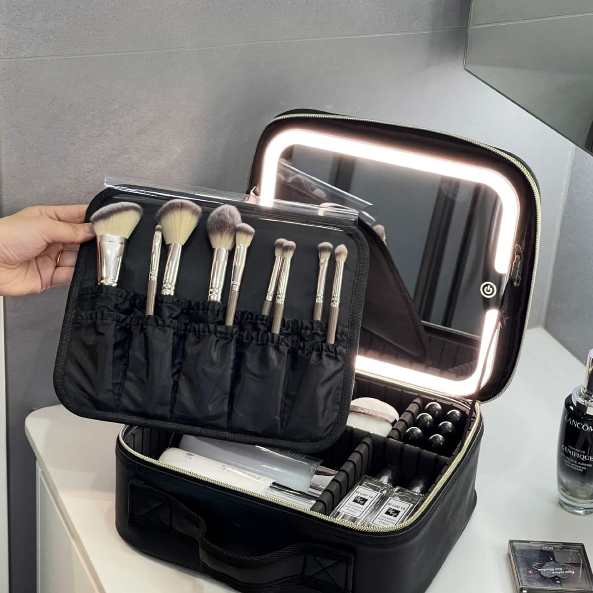 ORGANIZADOR COSMETIQUERO CON ESPEJO LED - 2