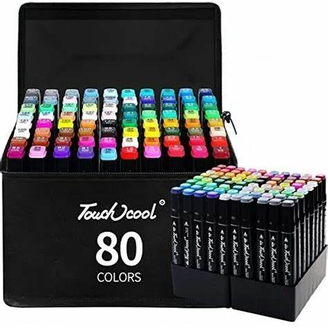 MARCADORES PLUMONES 80PCS DOBLE PUNTA - 1