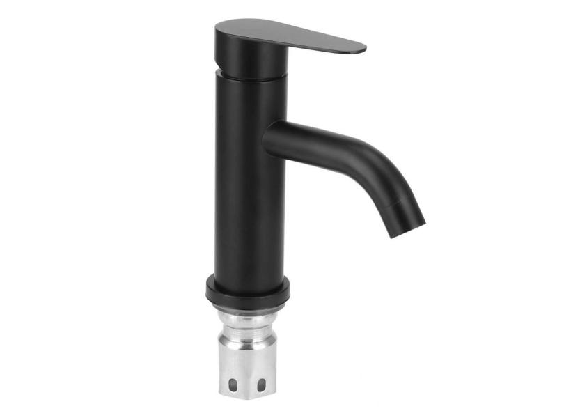 LLAVE DE LAVAMANOS MONOMANDO NEGRA SUS304-68 - 1