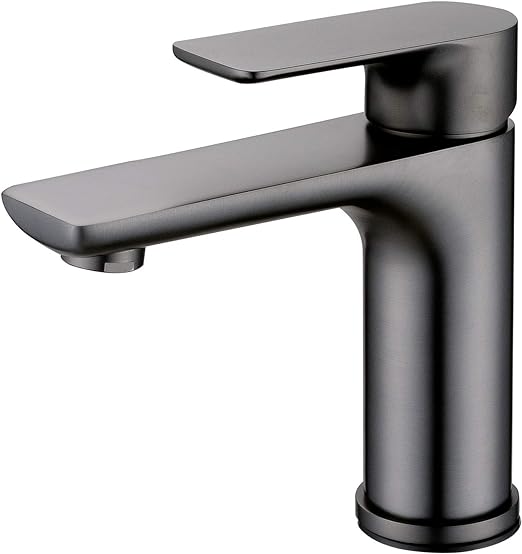 LLAVE GRIFERIA GRIFO LAVAMANOS MODERNA BLANCA ACERO INOX - 1