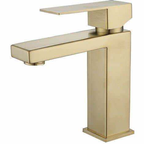 LLAVE GRIFO MONOMANDO LAVAMANOS BAÑO DORADA ALUMINIO - 1