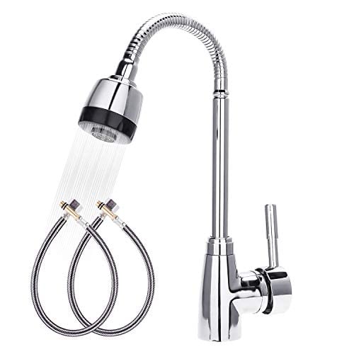 LLAVE GRIFO MONOMANDO LAVAPLATOS CUELLO FLEXIBLE COCINA - 1
