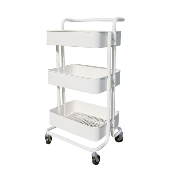 CARRO ORGANIZADOR MUEBLE ESTANTE DE ALMACENAMIENTO 3 NIVEL BLANCO - 1
