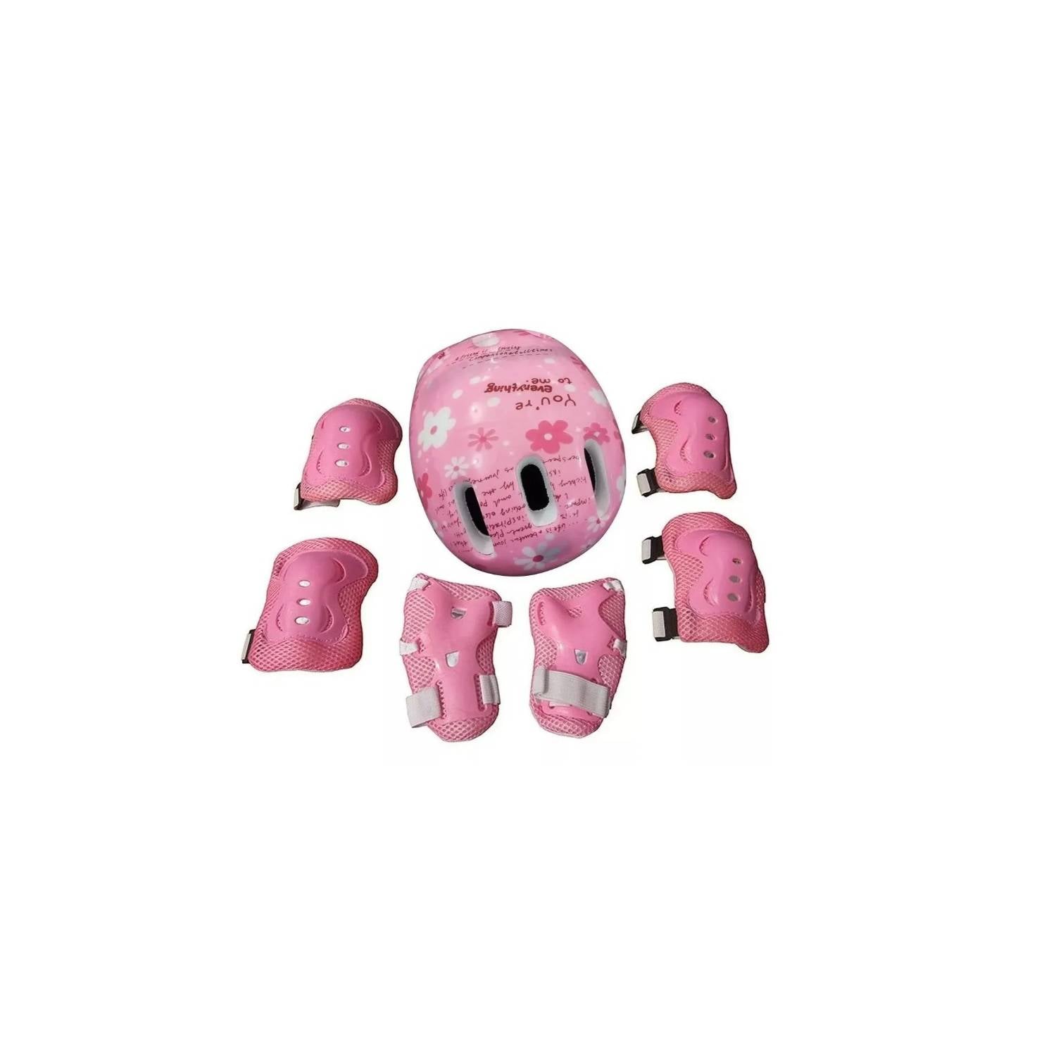 SET PROTECCIÓN NIÑAS CASCO RODILLA CODO MANO - 1