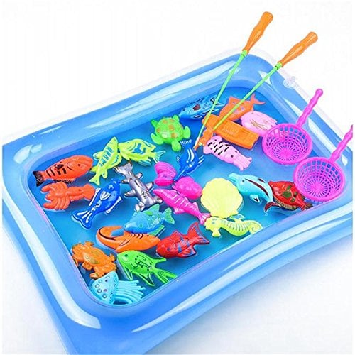 JUEGO PESCA MAGIC + PILETA INFLABLE +20 PZS NIÑOS - 1