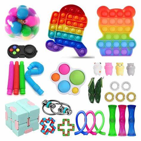 SET 26 PIEZAS FIDGET CUBE JUGUETE SENSORIAL ANTI E - 1