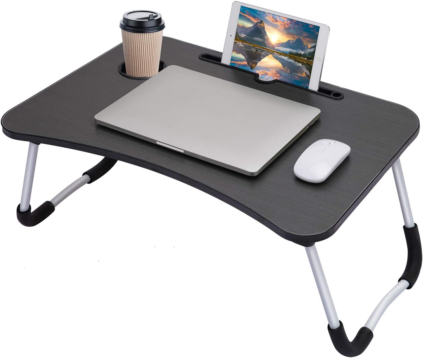 MESA CAMA DESAYUNO MADERA BANDEJA 40X60X28CM NEGRA - 1