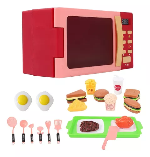 HORNO MICROONDAS DE JUGUETE MÁS ACCESORIOS LUZ Y SONIDO - 1