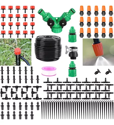 KIT DE RIEGO SISTEMA AUTOMATICO GOTEO O ASPERSOR 40M 158PCS - 1