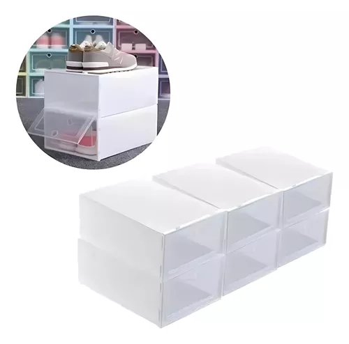 PACK 6 ORGANIZADOR DE ZAPATOS CAJA ORGANIZADORA TRANSPARENTE - 1