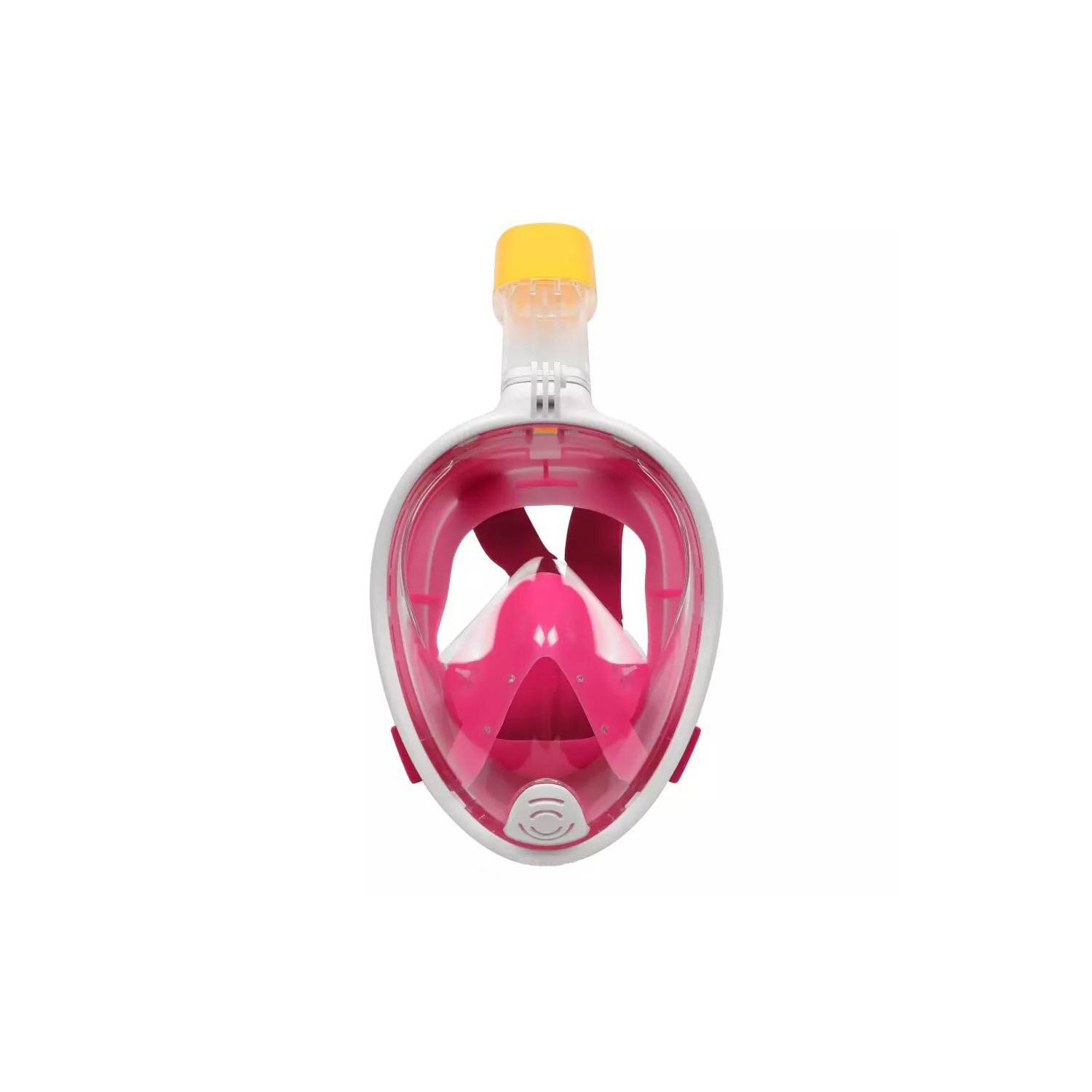 MÁSCARA SNORKEL BUCEO ANTINIEBLA CON SOPORTE GOPRO ROSADA - 1
