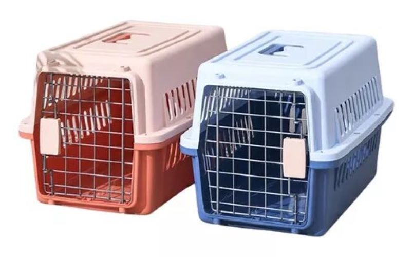 JAULA TRANSPORTADORA PERROS GATOS CANIL 50X33X30 CM - 1